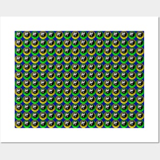 Yin Yang Design - Yellow-Green Color Pattern Posters and Art